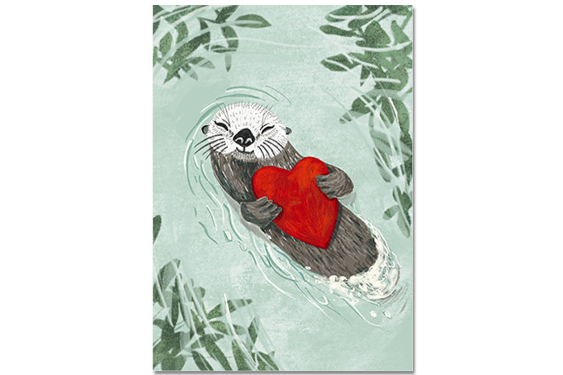 Postkarte Otterliebe