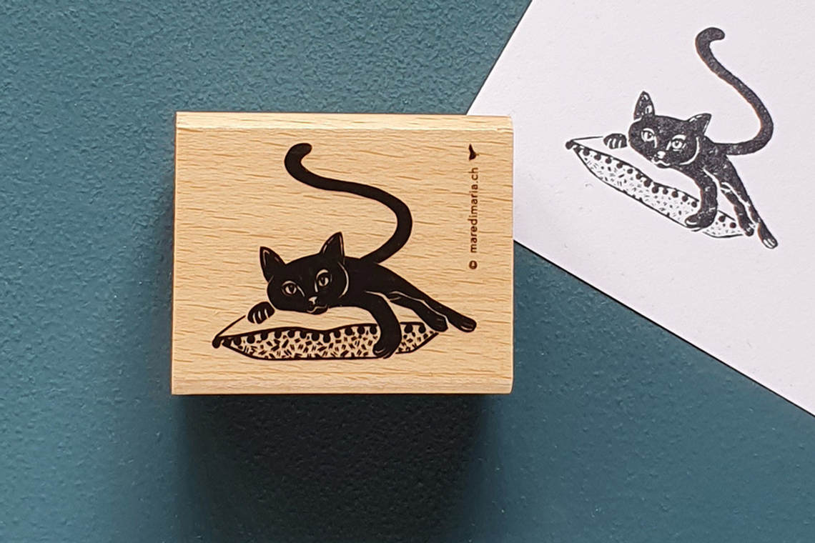 Stempel Katze am chillen