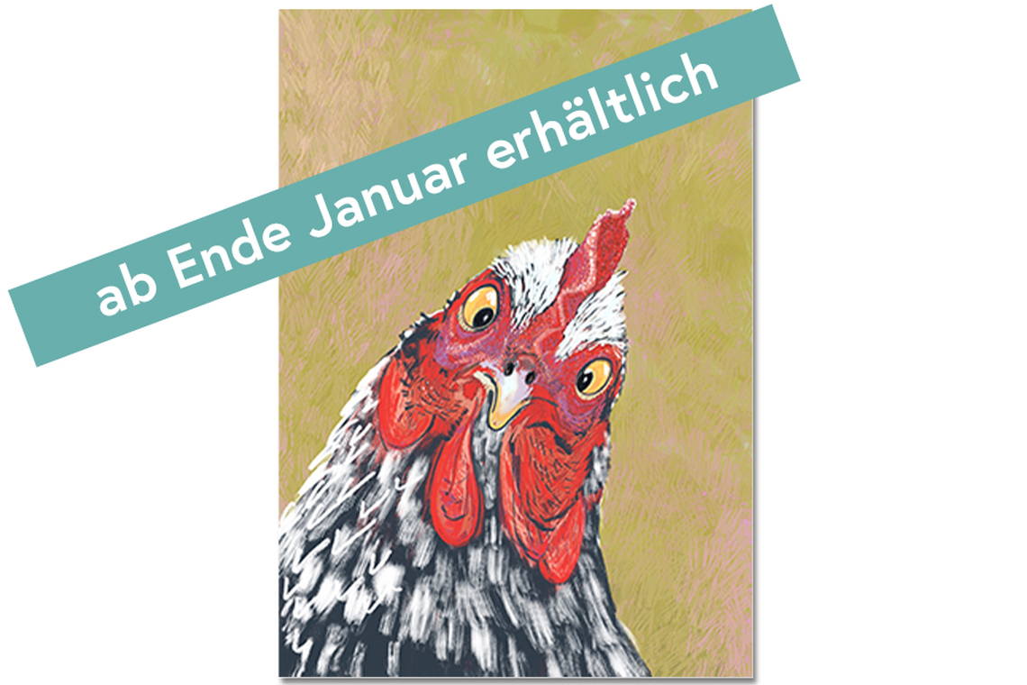 Postkarte Verrücktes Huhn