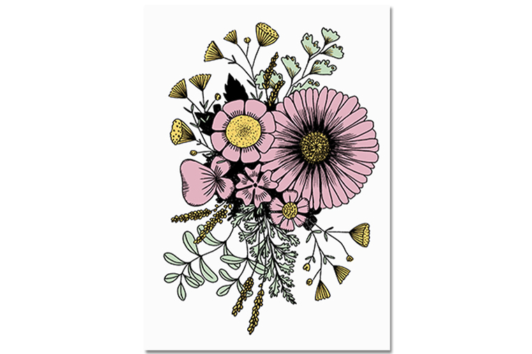 Postkarte Bouquet aus Blumen