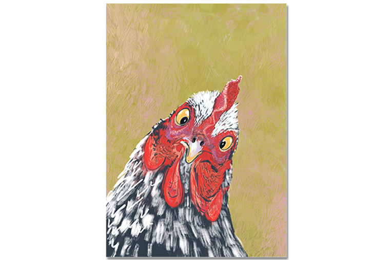 Postkarte Verrücktes Huhn