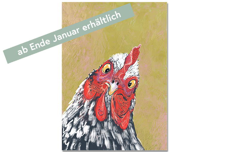 Postkarte Verrücktes Huhn