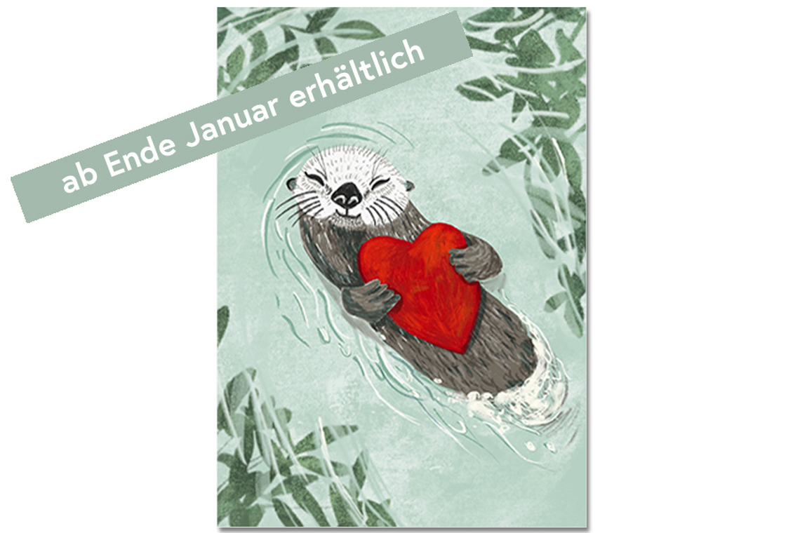 Postkarte Otterliebe
