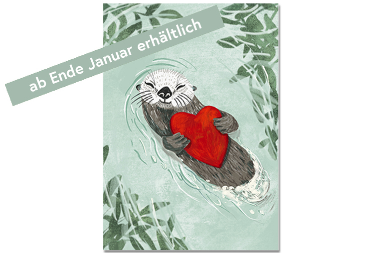 Postkarte Otterliebe