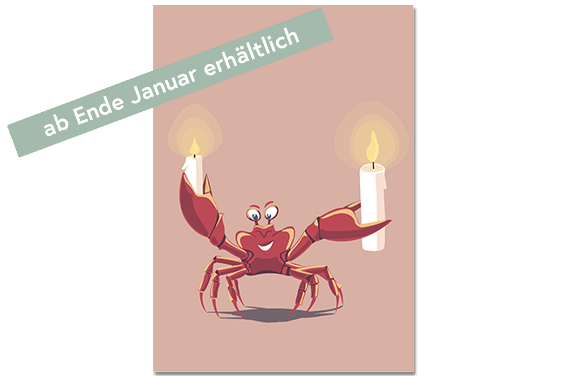 Postkarte Krabbe