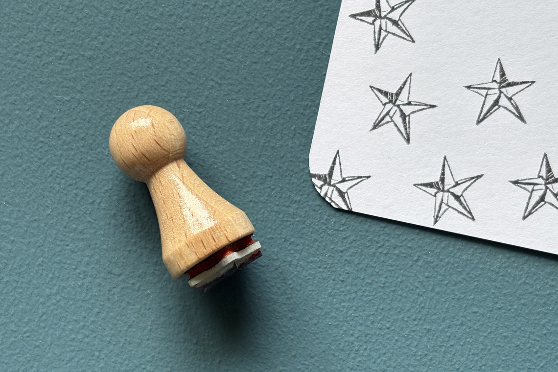 Mini-Stempel Origami Stern