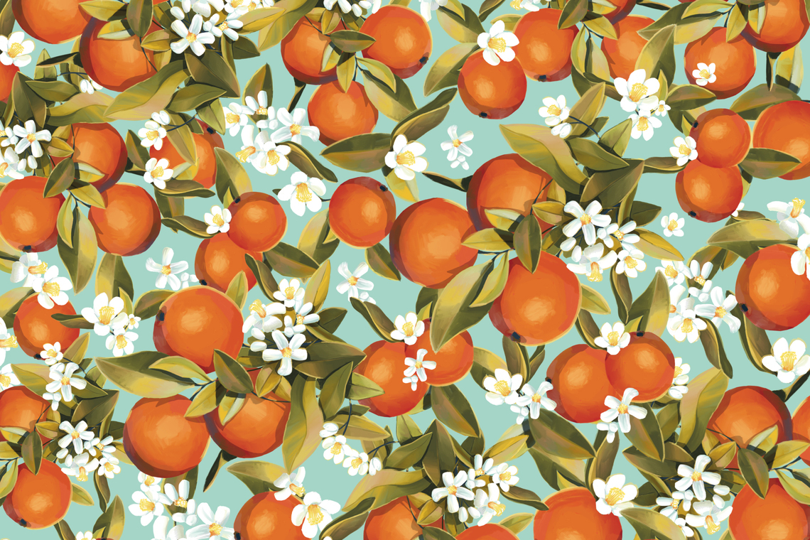 Tischset Orangenblüten