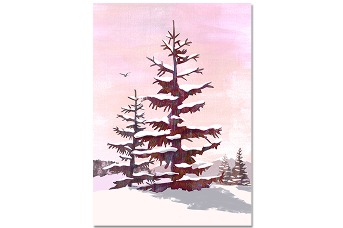 Postkarte Winterdämmerung