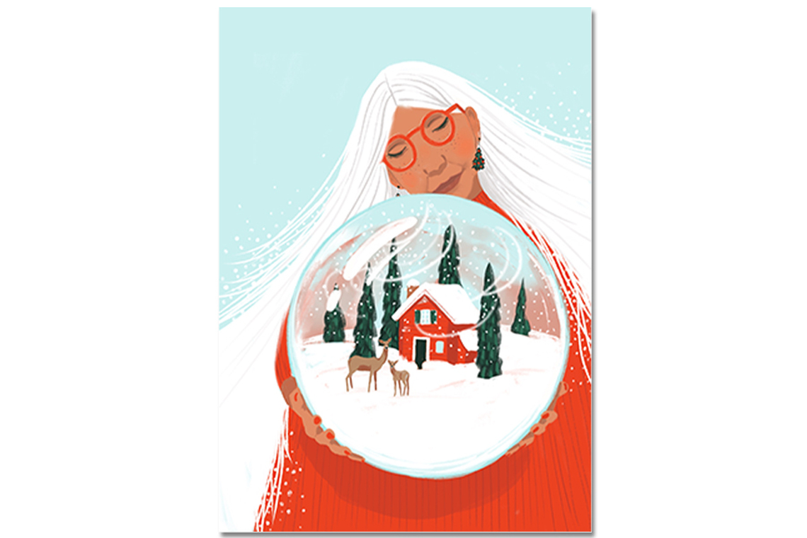 Postkarte Frau Holle