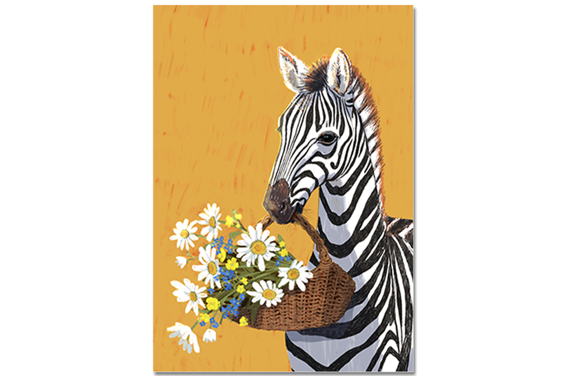 Postkarte Zebragruss