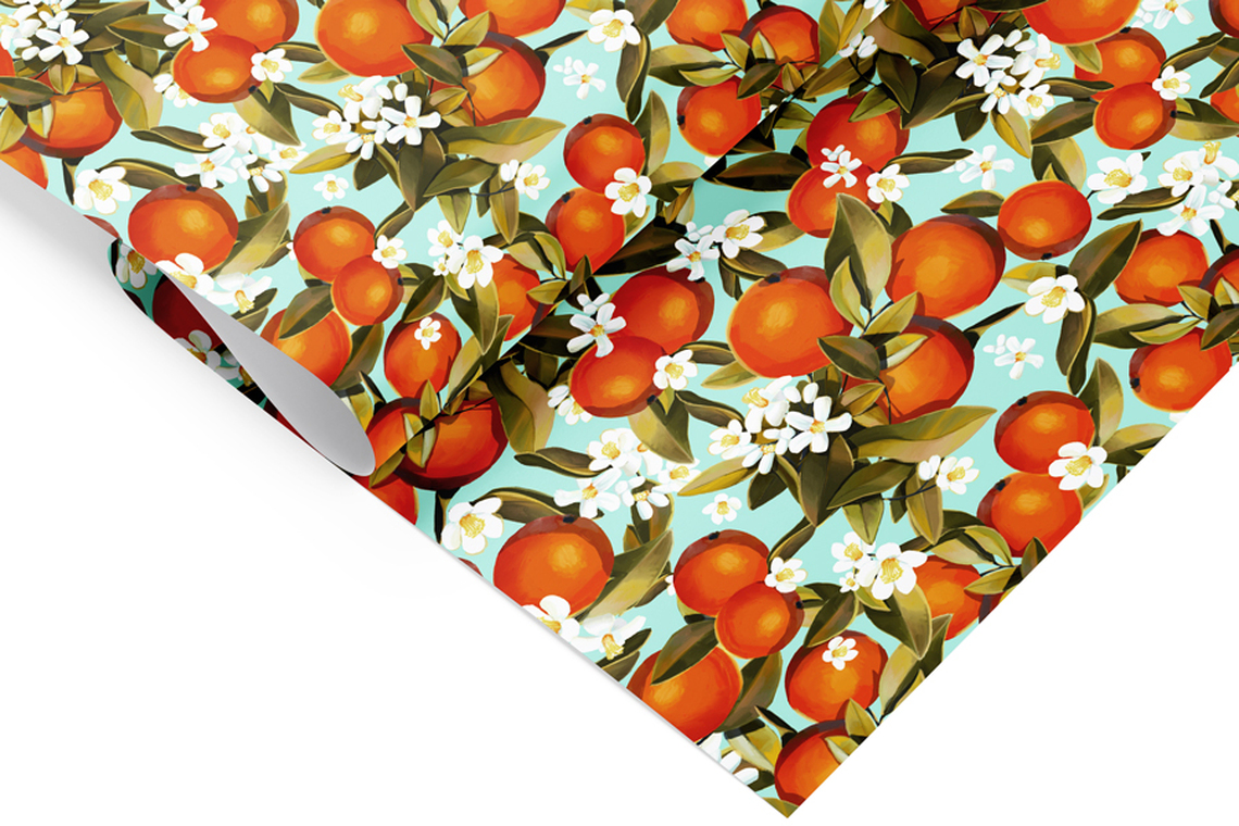 Geschenkpapier Orangenblüten